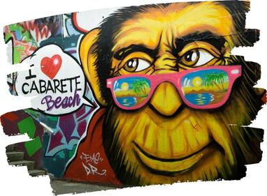 Photo d'un singe street art