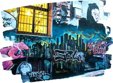Street art aux États Unis dans une rue de New York