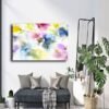 Tableau Abstrait Avec Des Fleurs au mur