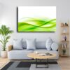 Tableau Abstrait Blanc Et Vert au mur