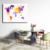 Tableau Carte Du Monde Aquarelle au mur