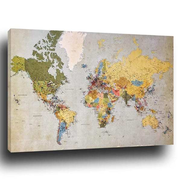 Tableau Carte Du Monde Avec Pays - Royaume du Tableau