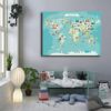 Tableau Carte Du Monde Chambre Enfant au mur