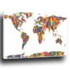 Tableau Carte Du Monde Colorée Sur Fond Blanc