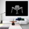 Tableau Contemporain Noir et Blanc au mur