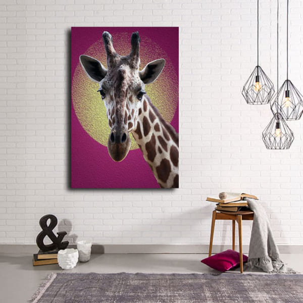 Tableau Girafe Couleur au mur