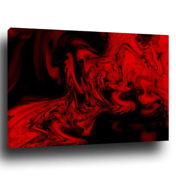 Tableau Moderne Abstrait Rouge Noir