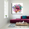 Tableau Street Art Pop Art au mur