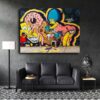 Tableau Street Art Simpsons au mur