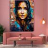 Tableau Street Art Visage Femme au mur