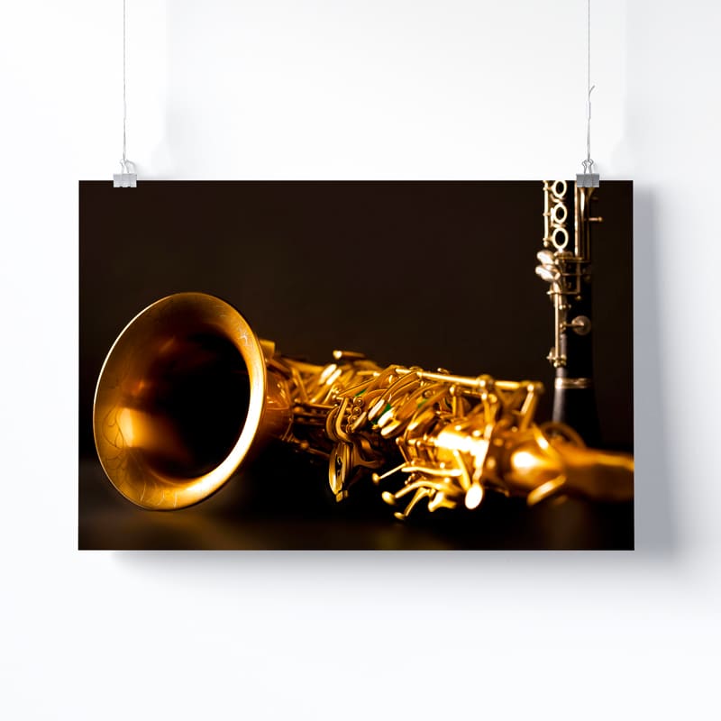 Tableau Contemporain Saxophone Version Affiche Photo Imprimée