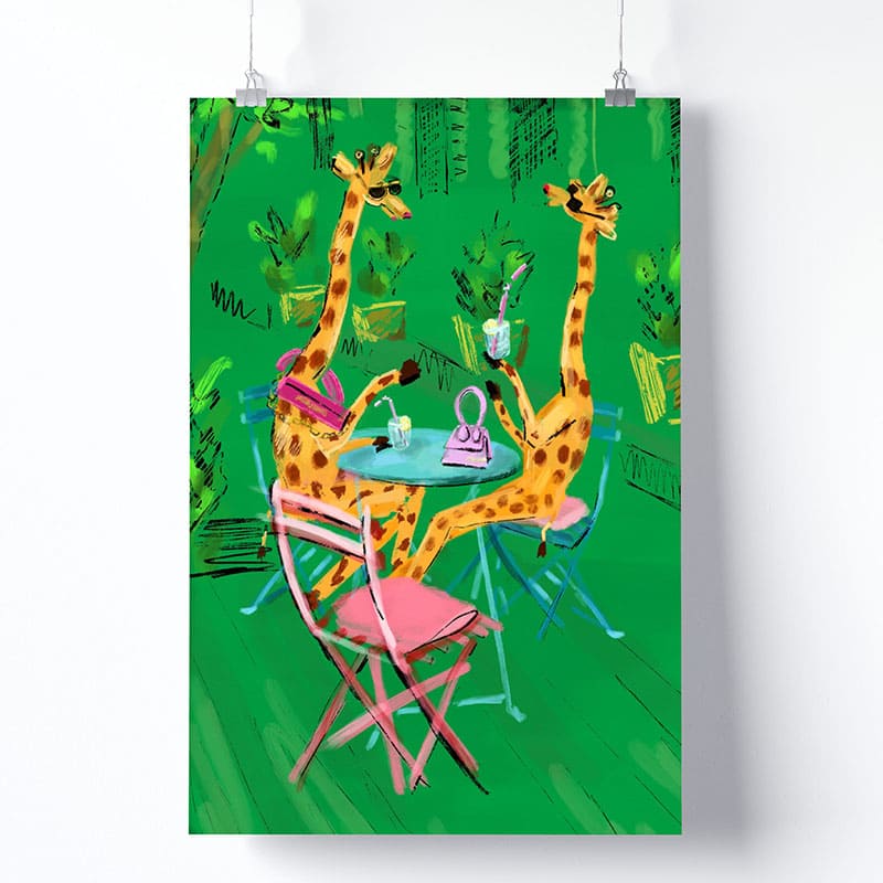 Tableau Girafe Chambre Bébé Version Affiche Photo Imprimée