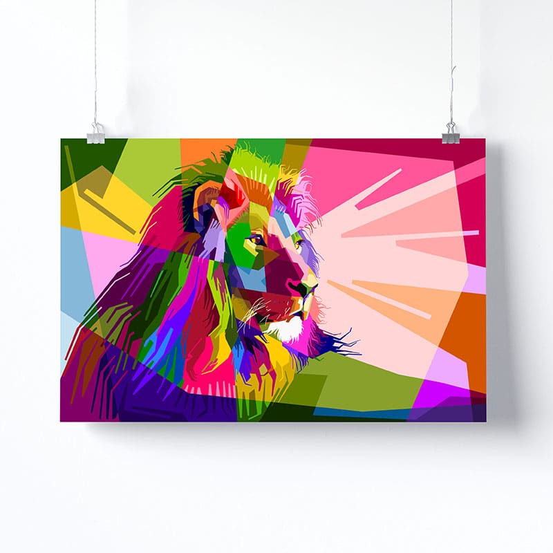 Tableau lion pop art - My Poparts®