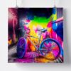 Tableau Street Art Avec Vélo Version affiche photo imprimée