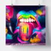 Tableau Street Art Bouche Version affiche photo imprimée