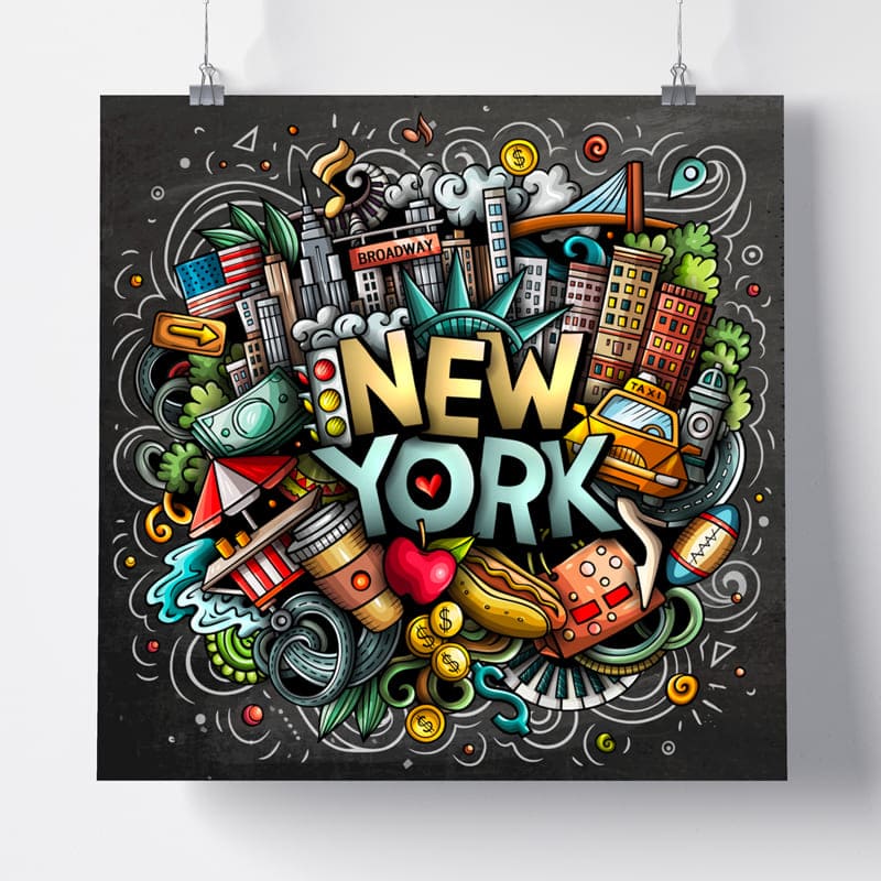 Tableau Street Art New York Version affiche photo imprimée