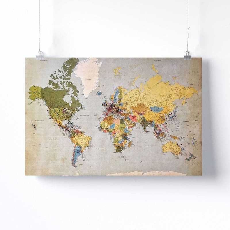 Tableau  Art carte du monde, Tableau carte du monde, Tableau