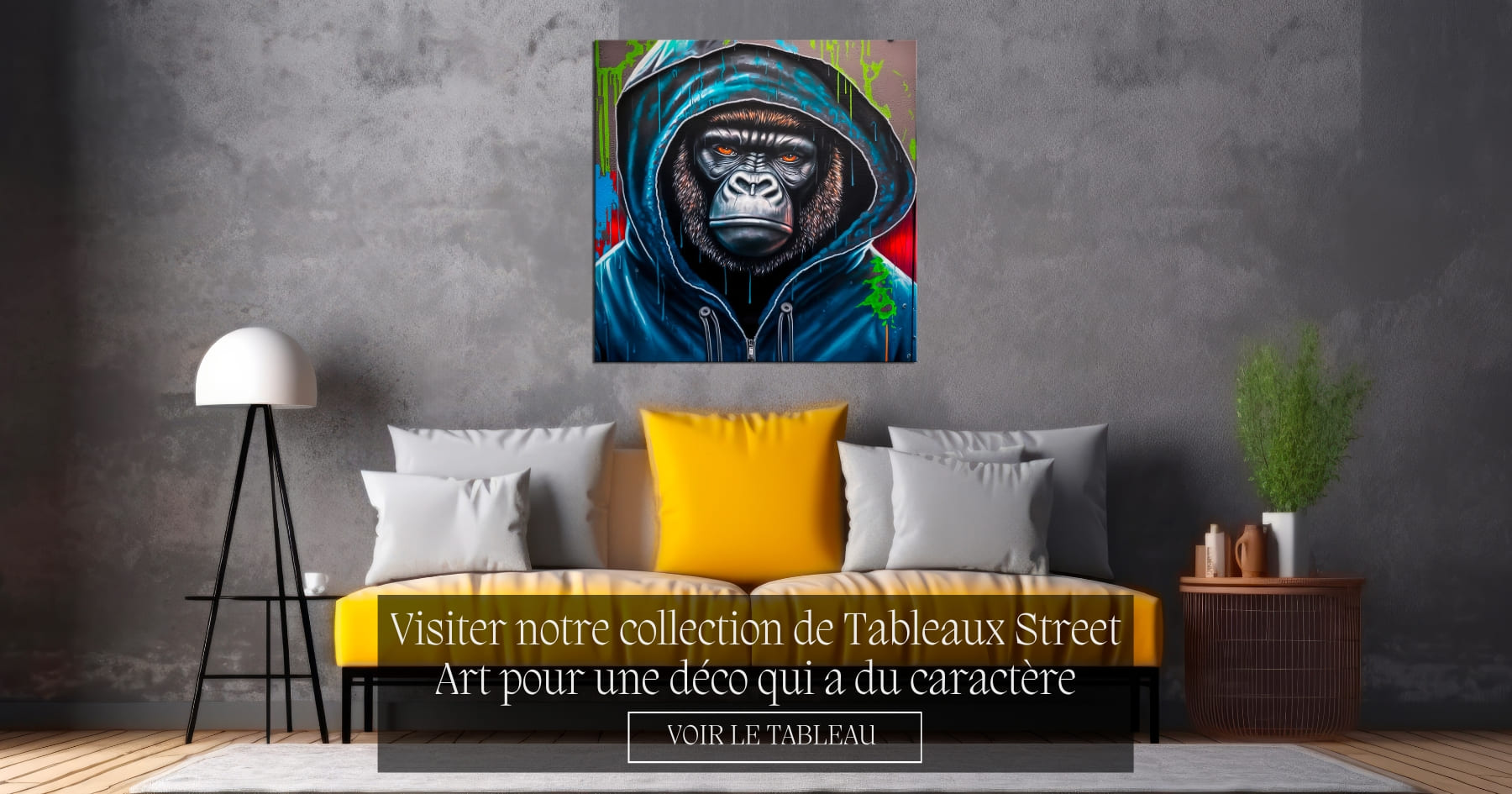 Tableau Street Art Gorille de notre collection