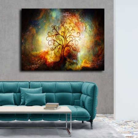 Tableau Abstrait Arbre De Vie au mur