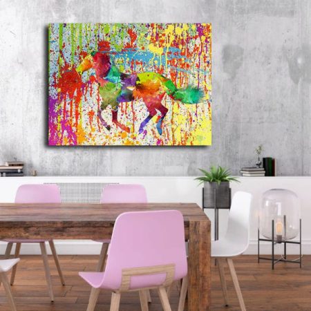 Tableau Abstrait Avec Cheval au mur