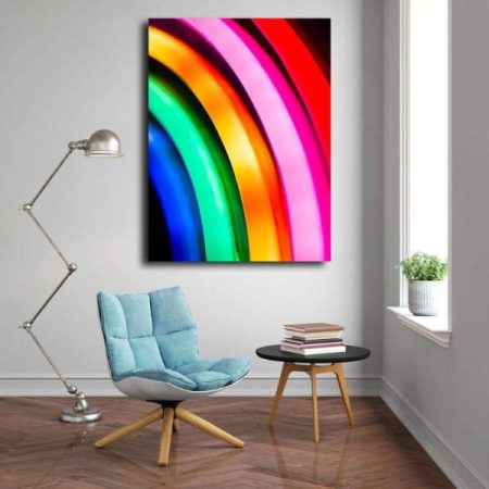 Tableau Abstrait Couleur Arc En Ciel au mur