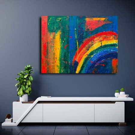 Tableau Abstrait Couleur au mur