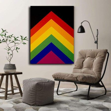 Tableau Abstrait Couleur Dominante au mur