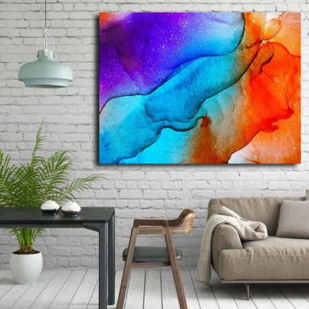 Tableau Abstrait Couleurs Vives au mur