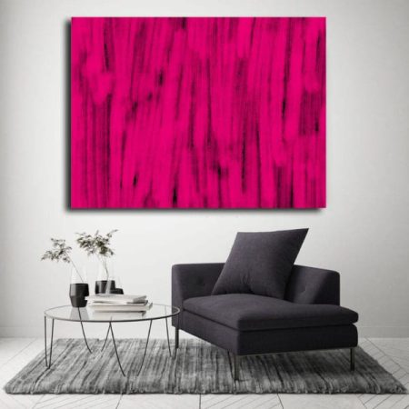 Tableau Abstrait Fuchsia au mur