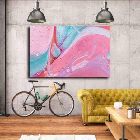 Tableau Abstrait Moderne Couleur Pastel au mur