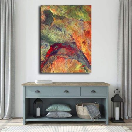 Tableau Abstrait Multicolore En Hauteur au mur