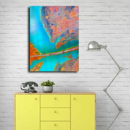 Tableau Abstrait Pouring au mur