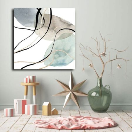 Tableau Abstrait Scandinave au mur