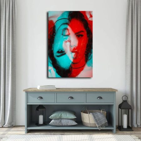 Tableau Abstrait Visage De Femme Au Mur