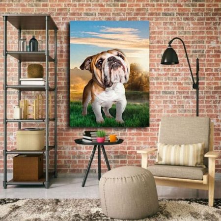 Tableau Chien Anglais au mur