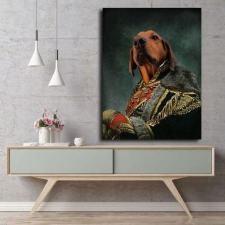 Tableau Chien Aristocrate au mur