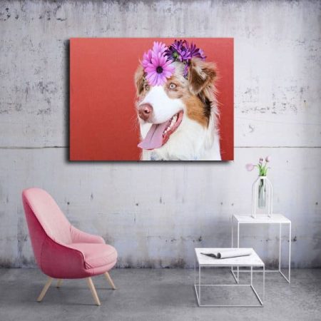 Tableau Chien Couleur au mur