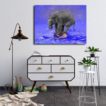 Tableau Éléphant Chambre Bébé au mur