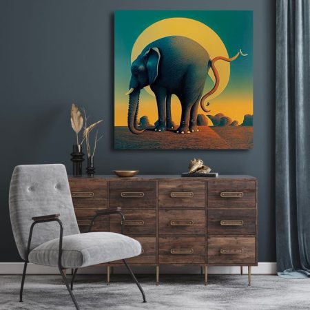 Tableau Éléphant Dali au mur