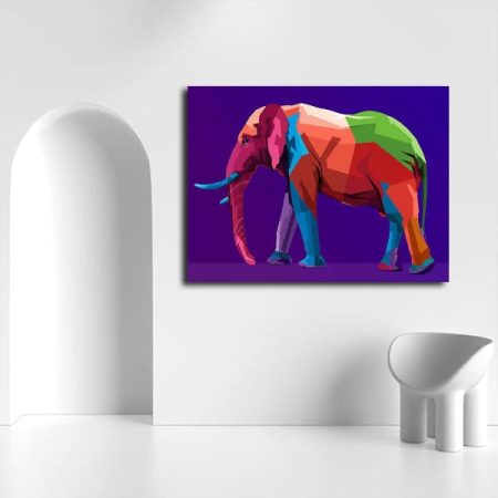 Tableau Éléphant Pop Art au mur