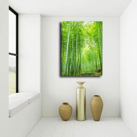 Tableau Forêt Bambous au mur