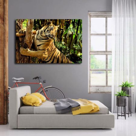 Tableau Jungle Tigre au mur