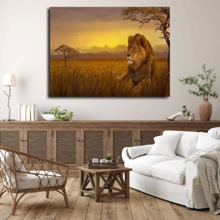Tableau Lion Africain au mur