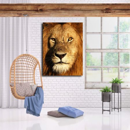 Tableau Lion Grand Format au mur