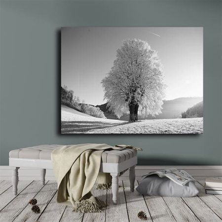 Tableau Noir Et Blanc Arbre au mur