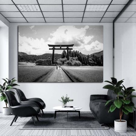 Tableau Noir Et Blanc Japon au mur