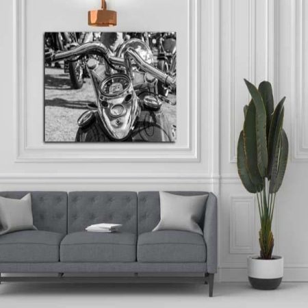 Tableau Noir Et Blanc Moto au mur