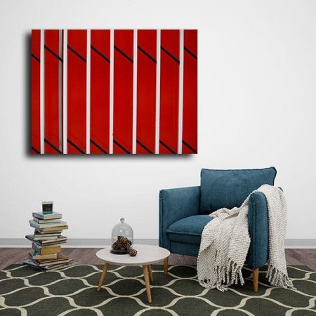 Tableau Noir Et Blanc Rouge au mur