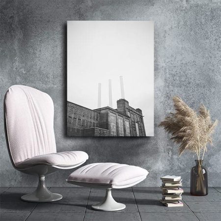 Tableau Noir Et Blanc Style Industriel au mur