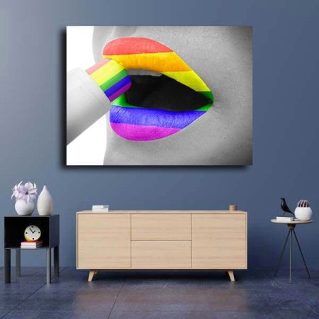 Tableau Pop Art Bouche au mur